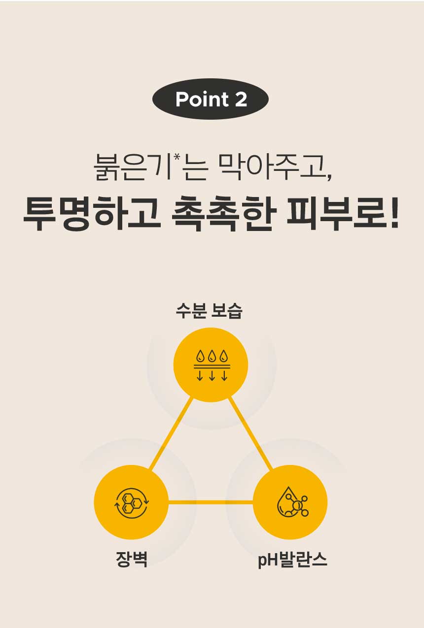 point2 붉은기*는 막아주고, 투명하고 촉촉한 피부로!